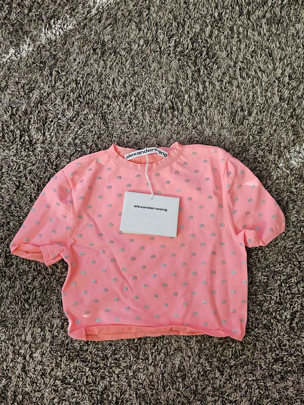 alexanderwang Embellished Logo Anime Pink Crop Top